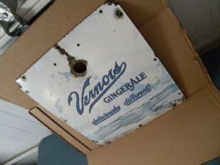 Old Vernors Ginger Ale Graphic Porcelain Ice Sign Soda Pop Original 