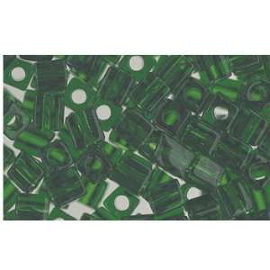  Translucent Green Glass Cube Beads Made in Japan Arts 