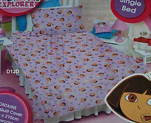 Dora The Explorer Purple Single Bed Quilt Cover Set New  