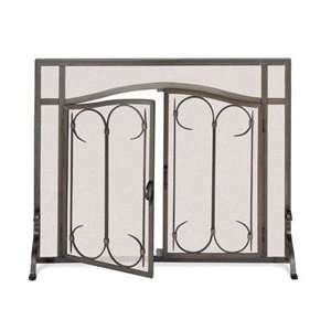  Pilgrim Iron Gate Arched Fireplace Screen Dook  44W x 33 