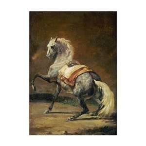  Dappled Grey Horse by Theodore Gericault. Size 15.56 