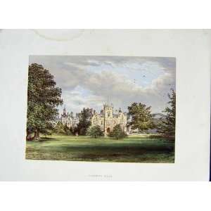  1800 View Preston Hall Architecture Garden Colour Print 