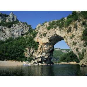 Pont DArc, Rock Arch over the Ardeche River, in the Ardeche Gorges 