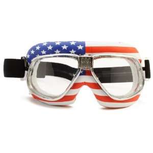  Nannini Clear Anti Fog Cruiser Flag USA Goggles 
