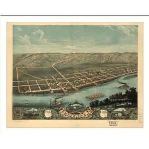  Historic Guttenberg, Iowa, c. 1869 (L) Panoramic Map 