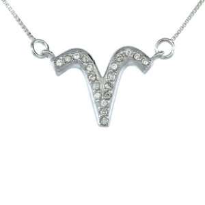  Sterling Silver Zodiac Sign Aries Pendant Necklace,  The Ram 