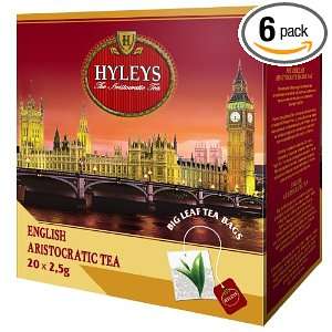 HYLEYS Tea English Aristocratic Big Leaf Black Tea Bags, 20 Count 