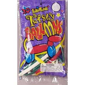  Balloons Twisty Toy 20/Pk Assorted Arts, Crafts & Sewing