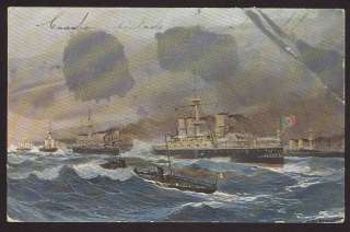 ITALY RARE BEAUTY MILITARY SHIPS OLD POSTCARD LOOK  