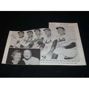 1964 NY Mets Coaches Auto Signed Yearbook Page Stengel 