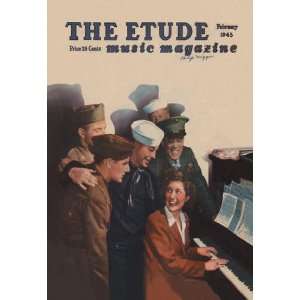  Etude   Soldiers at the USO Sing a Long 12x18 Giclee on 