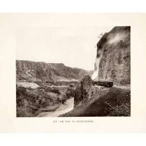  1914 Print Manzanillo Railroad Mountains Mexico Landscape 