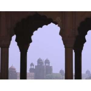 Red Fort From Arches of Jami Masjid Mosque, Old Delhi 