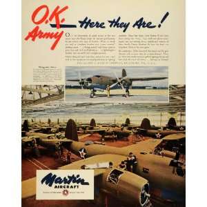   Production Martin Aircraft Military Bomber Planes   Original Print Ad