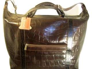 VALENTINA ITALY Brown Leather NEW Travel Work Bag  