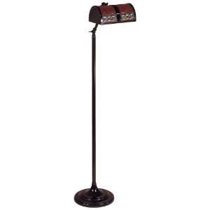    Bronze Finish Mica Mission Bankers Floor Lamp