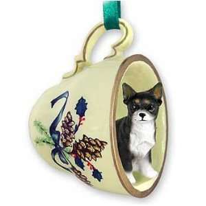  Tricolor Chihuahua Teacup Christmas Ornament