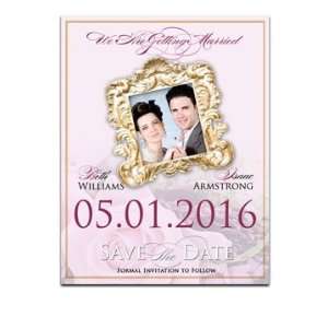   260 Save the Date Cards   Baby Pink Roses on Pink II