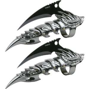   Set of 2 Whetstone Iron Reaver Finger Claws, Silver