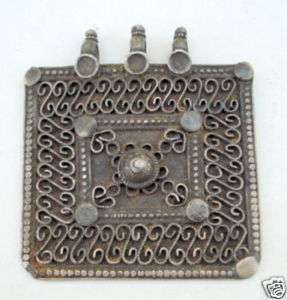 ANCIENT ETHNIC TRIBAL OLD SILVER PENDANT INDIA GYPSY  