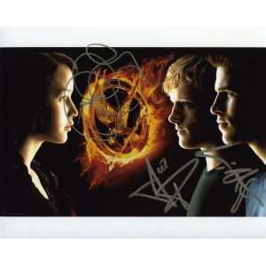 Hunger Games Cast Lawrence, Hemsworth & Hutcherson Autographed Signed 
