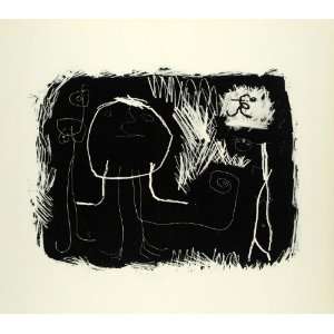  1958 Print Persons Sun Phallic Symbol Breasts Joan Miro 
