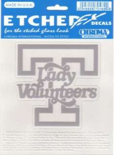 TENNESSEE LADY VOLS 5X 6 ETCHED DECAL UNIVERSITY UT  