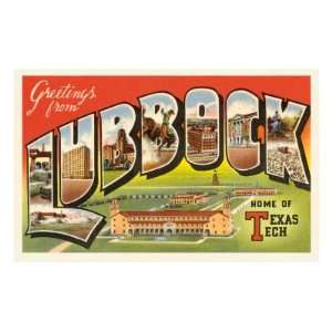  Greetings from Lubbock, Texas Premium Poster Print, 12x8 