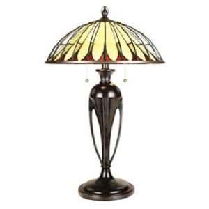  Quoizel Opalescent Tiffany Style Table Lamp