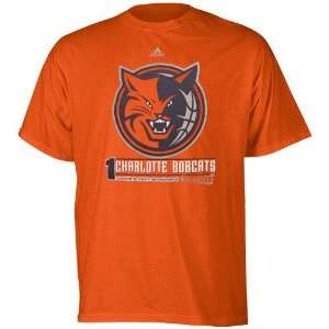 adidas Charlotte Bobcats Orange 2010 NBA Playoff Bound T shirt (Large)