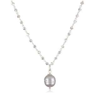  Robindira Unsworth Big Sur Single Silver Pearl Necklace 