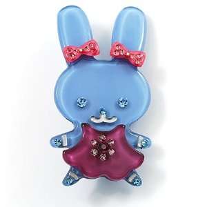  Pretty Blue Bunny Girl Plastic Brooch Jewelry