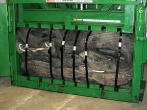 Tire Baler for Recycling and Shipping Used Tires  