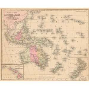   Antique Map of Malaysia, Australasia, and Polynesia
