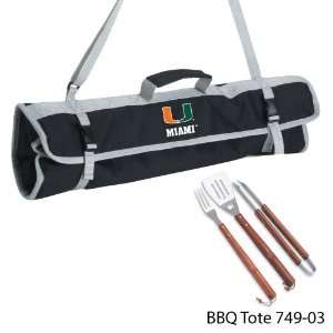  University of Miami 3 Piece BBQ Tote Case Pack 8 Sports 