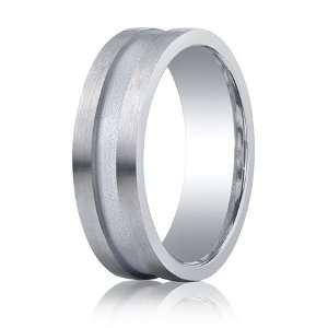 Argentium Silver 7mm Comfort Fit Channel Band with Satin Finish
