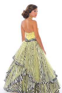Precious Angels PA10039 Yellow Zebra Pageant Party Gown Dress 8  