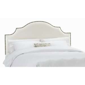   Pearl) Arc Notched Nail Button Headboard in Shantung Pearl Size Twin