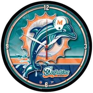  Miami Dolphins NFL Round Wall Clock