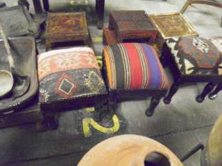 kilim rug upholstered foot stools  