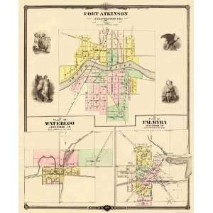  FORT ATKINSON WISCONSIN (WI) LANDOWNER MAP 1878