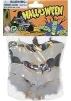 Bag of 10 rubber 2x4 Bats Bat Creepy Halloween Prop Decoration NEW 