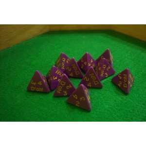 Mixed up 4 Sided Purple and Yellow Doh Dice Toys & Games
