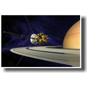  Cassini Huygens Orbiting Saturn   Classroom Science Poster 