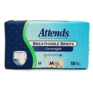 Attends Breathable Briefs Overnight Medium (32in 44in), 36 ea Health 