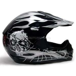   Skull Flame Motocross MX ATV Off Road Helmet DOT (Small) Automotive