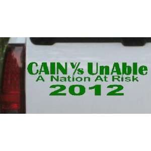 Dark Green 58in X 16.4in    Cain Verses UnAble 2012 Political Car 
