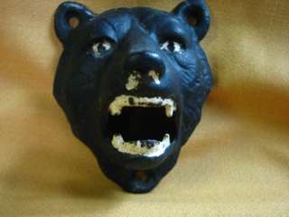VINTAGE BLACK CAST IRON BEAR BOTTLE OPENER  