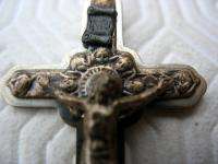   Cut Glass Capped Bead Rosary Superb Unusual Crucifix W Child  