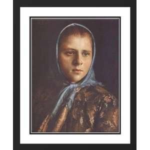 Kramskoi, Ivan Nikolaevich 28x36 Framed and Double Matted Russian Girl 